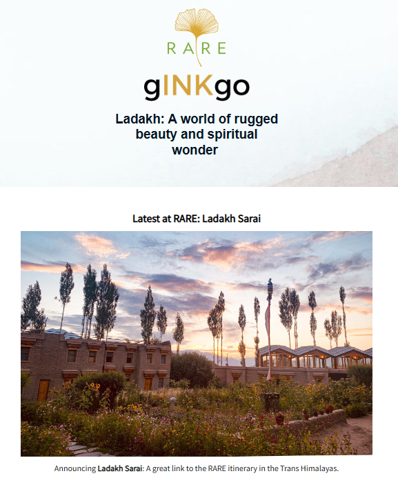 gINKgo | The RARE Newsletter | Ladakh: A Travelogue by Shoba Rudra | Vol 81 | May 2023